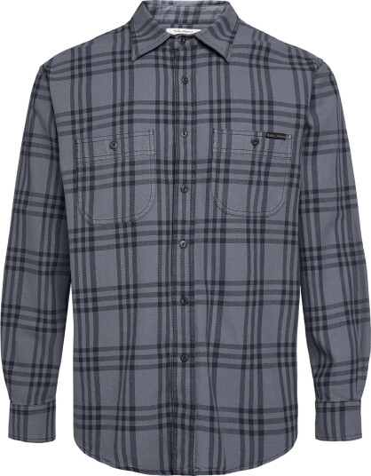Nudie Jeans Julian Shirt Grey Check Multi Grey L
