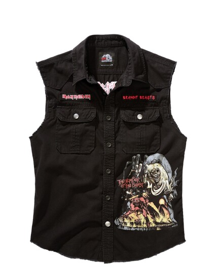 Brandit Iron Maiden Vintage Ärmlös Skjorta NOTB Svart Svart