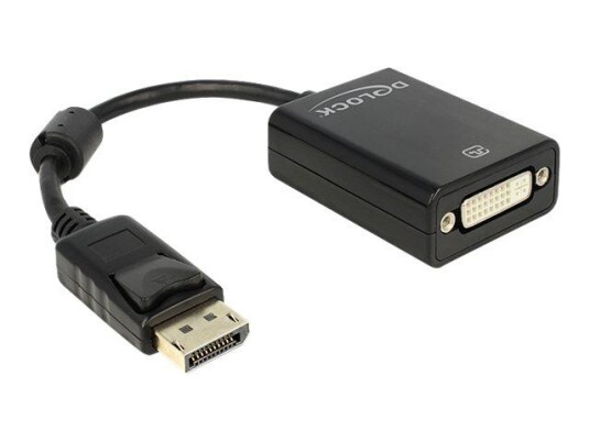 Delock DisplayPort til DVI Adapter 24+5 F - 0,25 m Svart