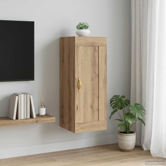 vidaXL Veggskap Artisan eik 34,5 x 34 x 90 cm Konstruert tre