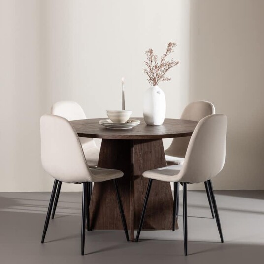 Spisegruppe Venture Home Bootcut Ø110 med 4 stk Polar Stoler Fløyel