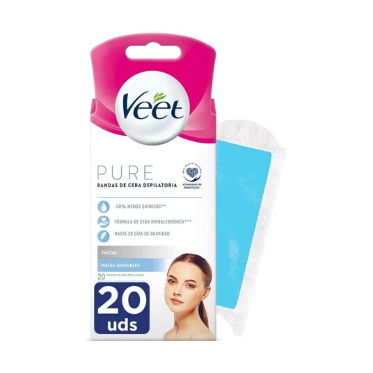 Veet Ansiktshårfjerningsstrips Veet Følsomhud 20 Enheter Veet Ansiktshårfjerningsstrips Veet Følsomhud 20 Enheter