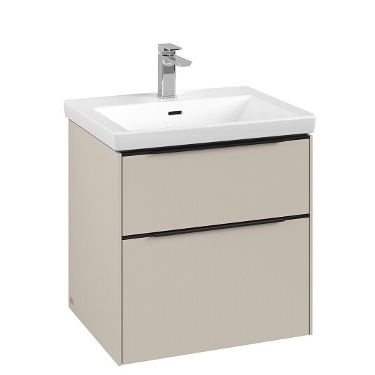 Villeroy & Boch  Subway 3.0 Servantskap m/2 skuffer 572x576x478 mm Lys Grå Matt