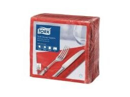Serviet Tork 39X39 Cm 3-Lag Rød,100 Stk/Pk