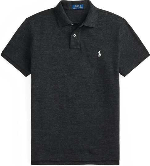 Polo Ralph Lauren The Iconic Custom Slim Fit Mesh Polo BLACK MARL HEATHE XXL