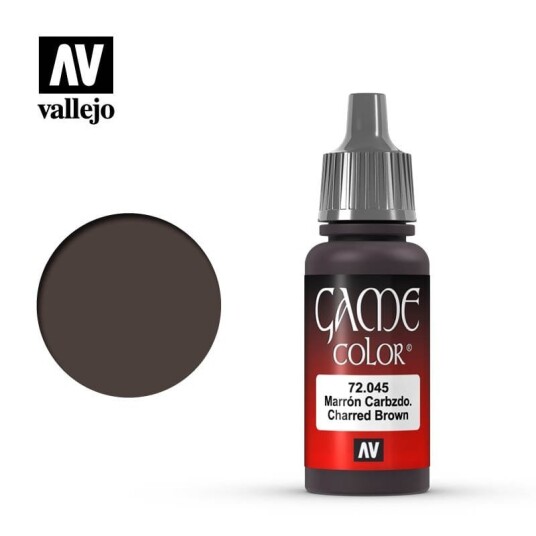 Vallejo Game Color Charred Brown 18ml Malingssett for Modellbygging