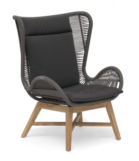 Himmelsnäs solstol Teak/mørkegrå olefin med grå pute Himmelsnäs solstol Teak/mørkegrå olefin med grå pute