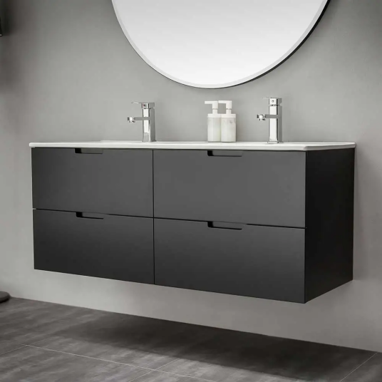 Bathlife Glädje Servantskap 120x50x46 cm med servant Sort Matt Bathlife Glädje Servantskap 120x50x46 cm med servant Sort Matt