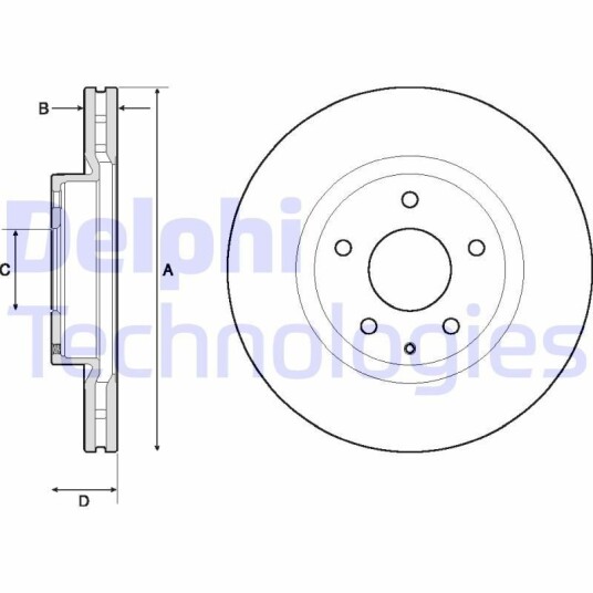 Bremseskive DELPHI BG4713C Bremseskive DELPHI BG4713C