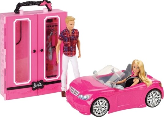 Barbie Stort Lekesett Med 2 Dukker, Kjøretøy, Og Garderobeskap