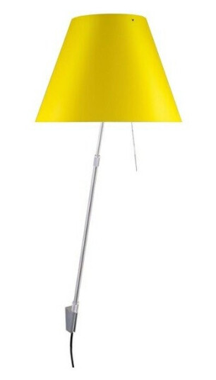 Luceplan - Costanza Vegglampe m/Dimmer Alu/ Smart Yellow