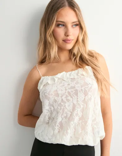 Nelly   Hvit   Lace Balloon Singlet