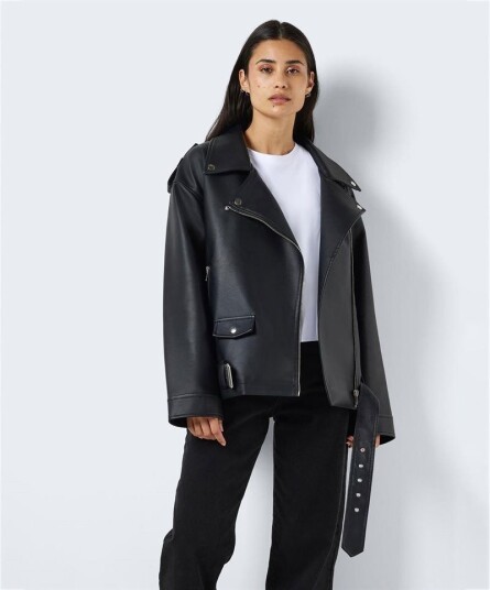 Nmpaulina Oversize Biker Jacket Svart M Nmpaulina Oversize Biker Jacket Svart M