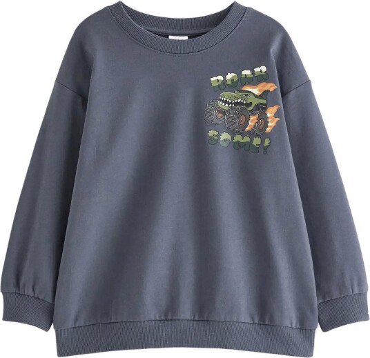 Lindex Sweatshirt With Brushed Inside DARK GREY 128