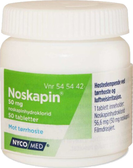 Noskapin 50 mg tabletter 50 stk Noskapin 50 mg tabletter 50 stk