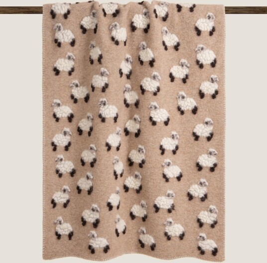 Frati Home Pledd Kokt Ull Barn Taupe 75x100
