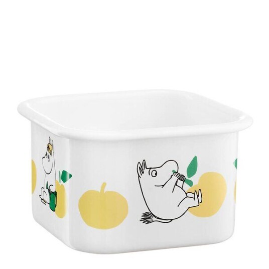 Muurla - Mummi emaljeboks med lokk 1L gule epler