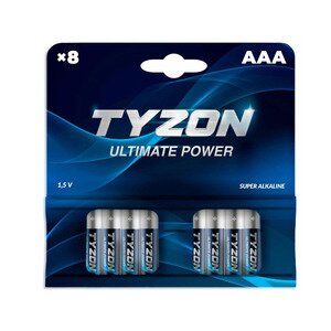 Tyzon Batteri AAA 1.5V Superalkaliske 8 stk