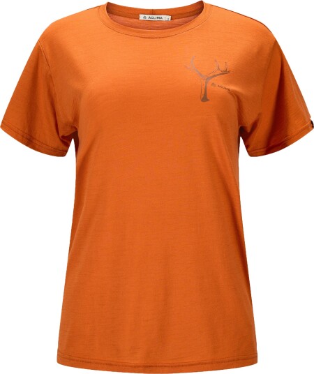 Aclima Women's Lightwool 140 Classic Tee Antler Apricot Orange L