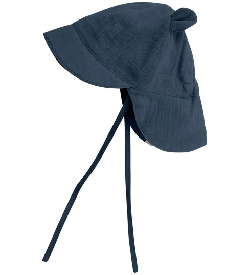 Huttelihut Summer Hat Ears Muslin Blue 44\3 6M Huttelihut Summer Hat Ears Muslin Blue 44\3 6M