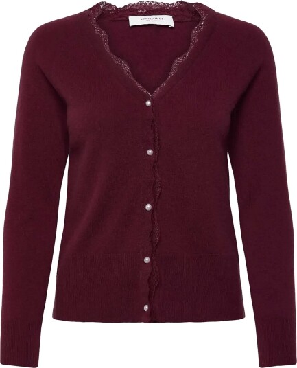 Rosemunde Rwlaica Cashmere Ls V Neck Lace Cardigan WINDSOR WINE XS