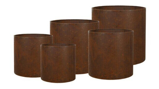 Gus Design Krukker rund 5 stk 33/31/27/24/21 cm rust