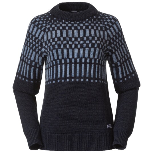 Bergans Nordmarka Merino Genser Dame Navy Blue/Husky Blue S
