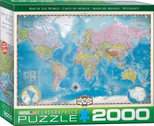 Eurographics Puslespill - 2000 Brikker - Verdenskart