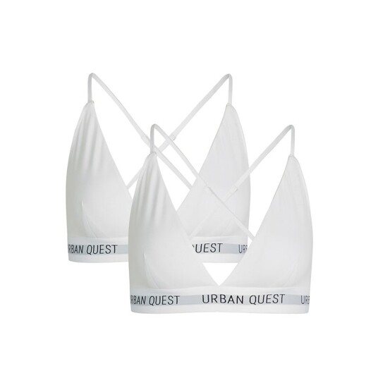 Urban Quest 2-pack Bamboo Triangle BH Farge: Hvit Størrelse: XS Kvinner