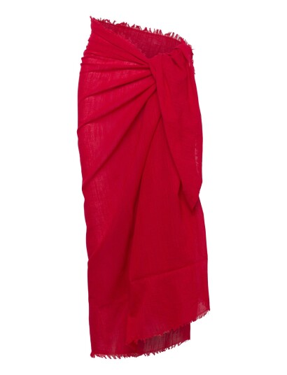 Seafolly Textured Cotton Beach Wrap   Red   ONE SIZE