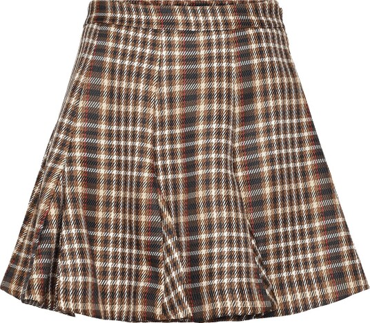 French Connection Tasha Checks Mini Skirt   Brown   42