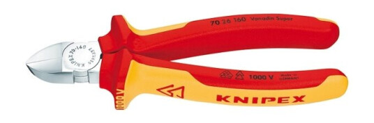 Knipex 70 26 160 Diagonal Tang i Kromvanadiumstål - 160mm - Rød/Oransje Håndtak