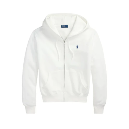 Polo Ralph Lauren Fleece Full Zip Hoodie   White   S
