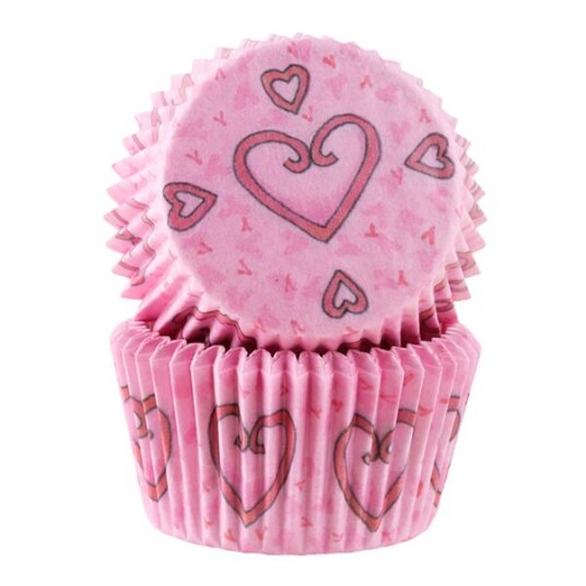 Cacas Muffinsform 50 stk rosa hjerte Cacas Muffinsform 50 stk rosa hjerte