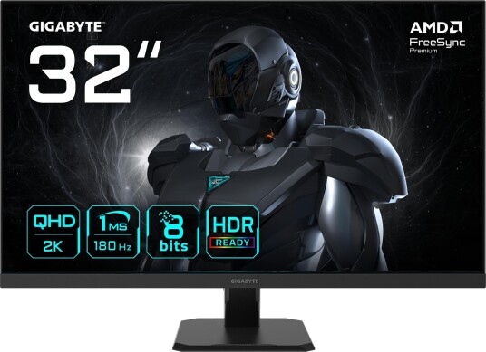Gigabyte GS32QA 32" QHD Gaming Skjerm 180Hz IPS 2560x1440 Sort