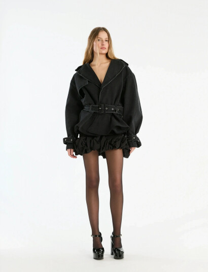 ROTATE Birger Christensen Crepe Mini Skirt Black 42