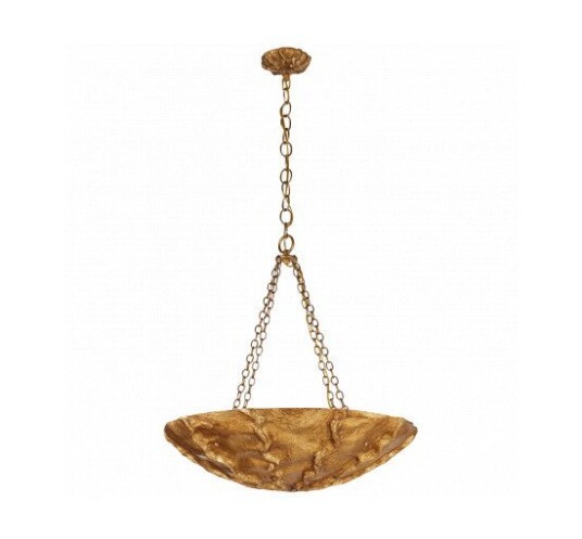 Benit Medium Sculpted Pendant Gild and Gilded Plaster