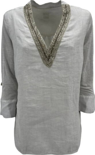 120% Lino Dame Bluser & Skjorter Hvit S, 120% Lino Dame Bluser & Skjorter Hvit S,