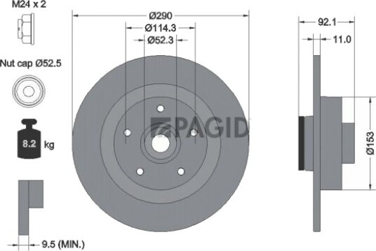 PAGID 55541NC Bremseskive PAGID 55541NC Bremseskive