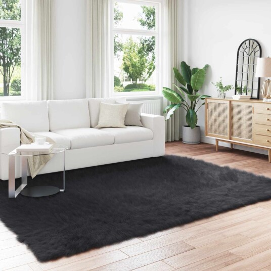 Faux Skinnmatte Tafalla Svart 200 x 280 cm Polyester