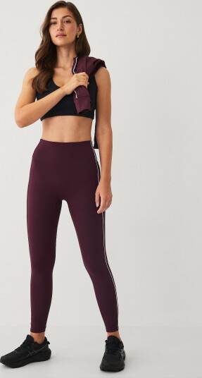 Ellos STUDIO   Treningstights Contrast Stripe Tights Core   Lilla
