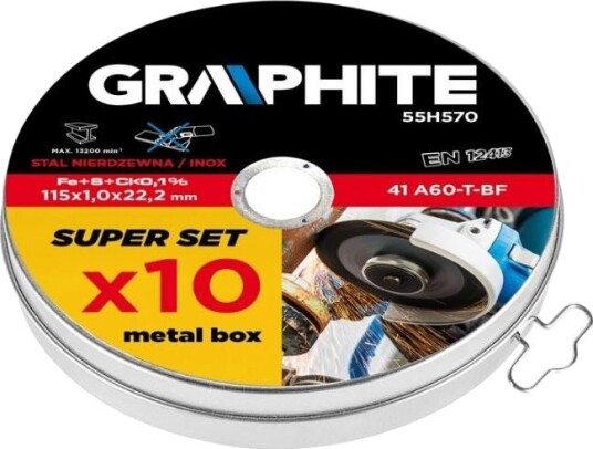 GRAPHITE 55H570 Kappskivesett, vinkelsliper GRAPHITE 55H570 Kappskivesett, vinkelsliper
