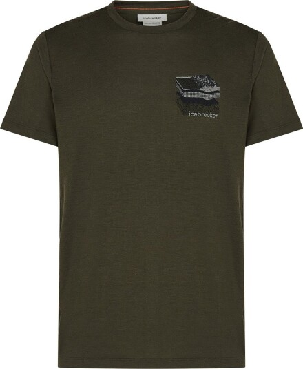 Icebreaker Men"s Merino 150 Tech Lite Ss Tee Evolving Lay Dk Loden L