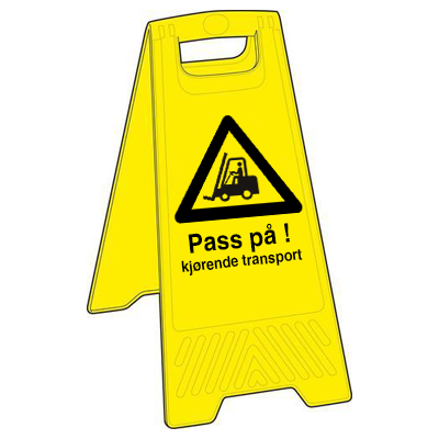 Jo Safety Pass På! Kjørende transport Flyttbare gulv skilt 6310100