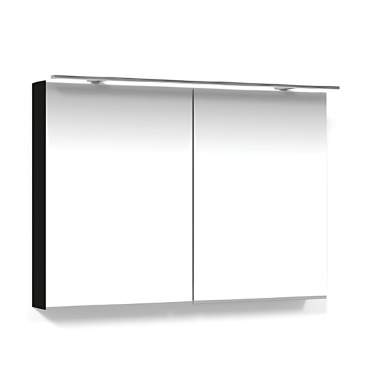 Macro Design Crown Speilskap Rampe-belysning med 2 dør Svart / 100cm Macro Design Crown Speilskap Rampe-belysning med 2 dør Svart / 100cm