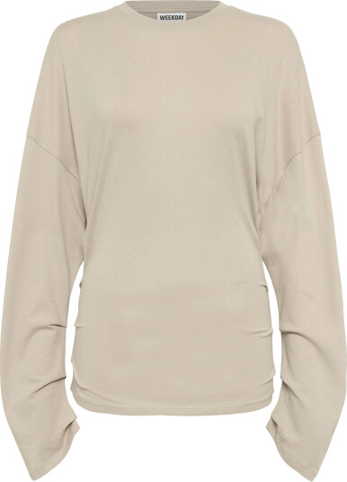Weekday Pleated Long Sleeved Top Beige M