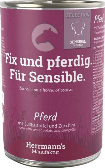 Herrmanns Våtfôr Herrmann'S Selection Sensitive Hest Med Bio Søtpotet & Bio Squash 12 X 400 G