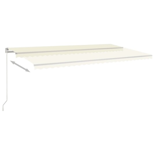 vidaXL Manuell uttrekkbar markise med LED 600x350 cm kremhvit