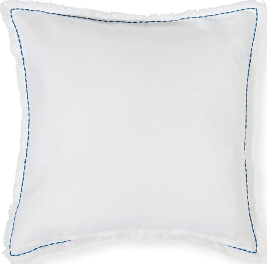 Lexington Home Summer Embroidered Patch Linen/Cotton Pillow Cover   White   50X50