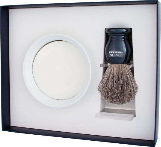 Plisson Starter Kit Russian Grey Badger & Shaving Bowl W/Soap Blå Plisson Starter Kit Russian Grey Badger & Shaving Bowl W/Soap Blå